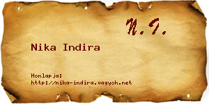Nika Indira névjegykártya